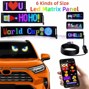 Bluetooth APP Waterproof USB 5V Flexible Addressable RGB Pattern Graffiti Scrolling Text Animation Matrix Pixel Display Car Shop