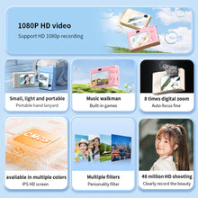 Load image into Gallery viewer, 2.4 Inch Kids Digital Camera 1080P 48MP Retro Students Camera 8 X Zoom Compact Camera Camcorder for Beginner Photography
