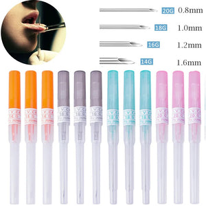 1/5/10Pcs/Lot Sterile Piercing Needles Disposable I.V. Catheter Cannula Ear Nose Septum Navel PIERC Needles Set 14G 16G 18G 20G