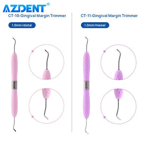 AZDENT Dental Restoration Instrument Enamel Chisel Set Spoon Excavator Gingival Margin Trimmer Cord Packer Repair Probe Tool