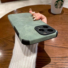 Load image into Gallery viewer, Vintage Green PU Leather Case For iPhone 13 12 11 Pro Max Mini XR XS X 7 8 Plus  Luxury Silicon Bumper Shockproof Soft Cover  Ultra Thin Slim Leather Case Anti-Scratch Hard Back Cover for iPhone
