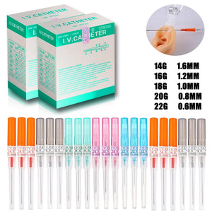 10/25/50pcs 14G 16G 18G 20G 22G Tattoo Piercing Needles Surgical Steel Catheter Body Piercing Needles Sterilized Tattoo Needles