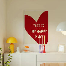 Load image into Gallery viewer, Red Heart Canvas Wall Art – Happy Place Poster Print
