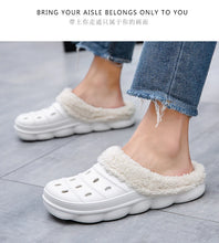Load image into Gallery viewer, Waterproof cotton slippers for men winter 2024 new cashmere thickened warm waterproof non-slip indoor shoes
