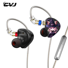 Load image into Gallery viewer, CVJ Night Elf Dual-Channel 3 Dynamic Driver In-Ear Wired HIFI Headphones High-Quality Earbuds with Microphone 3.5mm
