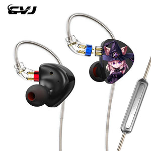 CVJ Night Elf Dual-Channel 3 Dynamic Driver In-Ear Wired HIFI Headphones High-Quality Earbuds with Microphone 3.5mm