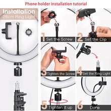 Load image into Gallery viewer, 26cm LED Selfie Ring Lamp Photographic Selfie Ring Lighting
