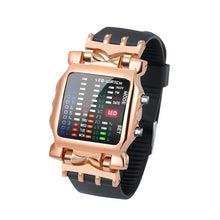 Load image into Gallery viewer, LED Watch Men Fashion Creative Crab Type Electronic Watch Luminous Binary Gift Business Style Cool Waterproof Multi Function
