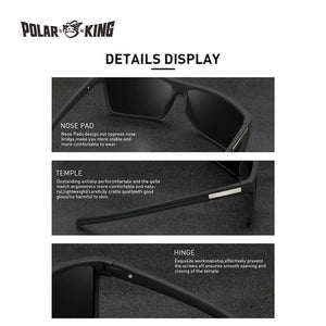 Polarking Polarized Sunglasses Men Vintage Sun Glasses Classic Design UV400 Protection Polaroid Lens Light Frame Driving Fishing