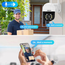 Load image into Gallery viewer, 8MP 4K PTZ WIFI IP Camera Audio Outdoor Night Color Security Home AI Human Detection iCsee  CCTV Surveillance Camera
