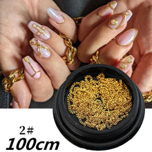 Load image into Gallery viewer, 100/50cm Luxury Crystal Chain Nail Charms - 1.5/2mm Clear &amp; AB Diamond Nail Art Decoration
