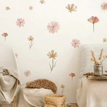Load image into Gallery viewer, Boho Flowers Wall Stickers Child Watercolor Bedroom Living Room Home Decor Art Eco-frienly Removable Decals PVC Murals
