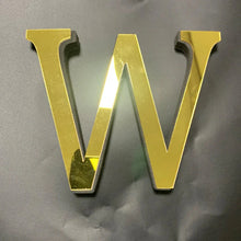 Load image into Gallery viewer, Gold Mirror 3D Letter Wall Stickers – Acrylic Peel &amp; Stick Decor
