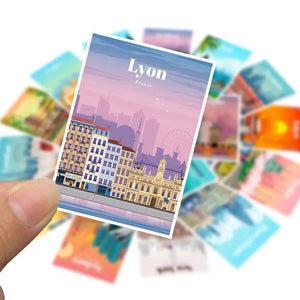 25PCS Travel City Landscape Waterproof Graffiti Sticker For Kids DIY Luggage Laptop Phone kateboard Motorcycle Gift Toy Decal