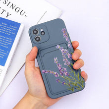 Load image into Gallery viewer, Soft Silicone Wallet Card Holder Phone Case For iPhone 11 mini Cases For iPhone 7 8 Cover Simple Silicone Protective Case For iPhone Girls Women Soft Slim Fit iPhone Case

