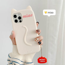 Load image into Gallery viewer, Cartoon Cute Cat Ear Phone Case For Iphone 14 12 13 11pro Max X Xr Xs 7 14plus Matte Soft Silicone Shockproof Case Funny Cat Design Cute Back Case
