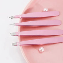 Load image into Gallery viewer, 4pcs Set Professional Tweezers Set Perfect For Eyebrow Hair Removal Splinter Very Effortless and Relaxed to Remove for women
