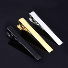 Load image into Gallery viewer, Simple Tie Clip Men Metal Copper Necktie Bar Clip Gold Silver Black 3 Bright Colors Best Gifts For Your Father Lover And Friends  Simple Classic Bar Clasp Practical Necktie Accessories Fashion Men Tie Clips Luxury Clothing Jewelry
