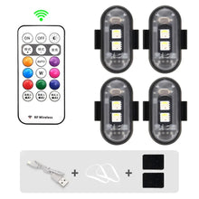 Load image into Gallery viewer, 1-6PCS Wireless LED Drone Strobe Light for Motorcycle Car Bike Remote Control Warning Light Indicator Light USB Charging 8Colors
