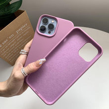 Load image into Gallery viewer, Silicone Soft Thick Protective Rubber Phone Basic Case For iPhone 14 13 Pro Max Case Luxury Silicone Phone Case for iPhone Solid Color Classic Camera Protection Case

