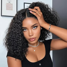 Load image into Gallery viewer, Short Curly Bob Wigs Human Hair 100% Water Wave Bob Wig Pre Plucked 13x4 Frontal Lace Front Human Hair Wigs For Women On Sale
