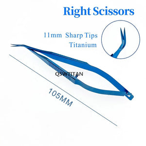 Ophthalmic  Titanium Castroviejo Corneal Scissors Left/Right Ophthalmic Surgical Instrument