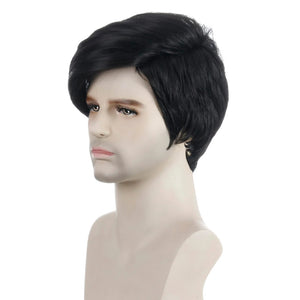Short  Natural Curly Hair For Male Young Men Heat Resistant Fiber Synthetic Wigs