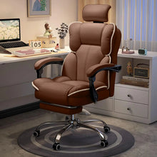 Load image into Gallery viewer, Executive Office Chair with Foot Rest High Back Office Chair Computer Gaming Chairs Big and Tall PU Leather Office Brown
