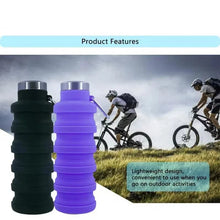 Load image into Gallery viewer, Collapsible Silicone Water Bottle - BPA-Free, Portable &amp; Reusable for Outdoor Adventures
