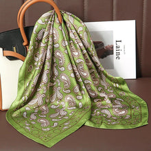Load image into Gallery viewer, Luxury Satin Silk Square Scarf – Shawl, Hijab &amp; Fashion Wrap 2023
