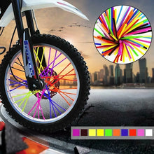 Load image into Gallery viewer, 72pcs Bicycle Wheel Spoked Protector Wraps 24cm Wheel Rim Spoke Wrap Kit for Motorcycle Bike Color Rims Skin Trim Covers Pipe

