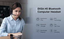 Load image into Gallery viewer, EKSA - H5 Bluetooth 5.0 Headsets, PC Wireless Headphones, 2 Mics ENC Earphones, with Charging Base USB Dongle for Office
