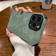 Load image into Gallery viewer, Vintage Green PU Leather Case For iPhone 13 12 11 Pro Max Mini XR XS X 7 8 Plus  Luxury Silicon Bumper Shockproof Soft Cover  Ultra Thin Slim Leather Case Anti-Scratch Hard Back Cover for iPhone
