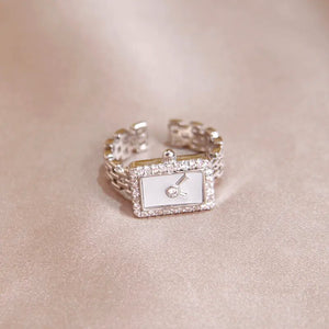 2023 New Arrival Zircon Watch Adjustable Rings For Women Delicate Jewelry 14k Gold Color Wedding Crystal Rings