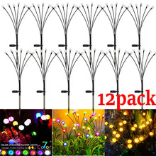 Load image into Gallery viewer, 12Pack Solar LED Starburst Firefly Lights – IP66 Waterproof Garden &amp; Lawn Decoration
