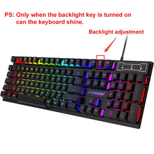 Load image into Gallery viewer, 104 key Backlit Mechanical Keyboard Wired Gaming Keyboard waterproof Luminous keyboard And Mouse Set for Gamer PC Laptop Office
