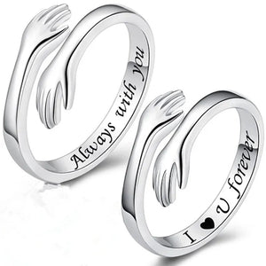 "I Love You Forever" Geometric Hug Ring Jewelry Men's and Women's Fashion Gothic Hip-hop Fashion Jewelry Gift Wholesale