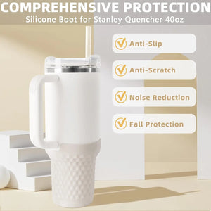 Silicone Boot For Stanley Quencher H2.0 Flowstate Tumbler 40oz Cup Bottom Protector Sleeve Outdoor Camping Water Cup Boot Sleeve