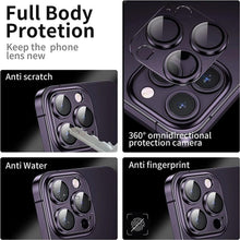 Load image into Gallery viewer, Camera Lens Metal Protector Glass For iPhone 14 13 Pro Max 13 Mini Back Lens Cap On iPhone 14 Plus Full Cover Protective Cases Metal Camera Cover with Tempered Glass Screen Protector
