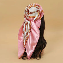Load image into Gallery viewer, Satin Square Scarf – Elegant 2025 Print Hijab, Shawl &amp; Hair Wrap
