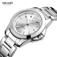 Load image into Gallery viewer, MEGIR Women&#39;s Simple Round Dial Quartz Watches Stainless Steel Waterproof Wristwatch for woman MS5006L
