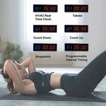 Load image into Gallery viewer, Gym Timer,LED Interval Timer Digital Countdown Wall Mounted Clock Fitness Timer,Digits Down/Up Clock Stopwatch For Home
