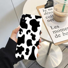 Load image into Gallery viewer, Slim Fit  Lightweight Black White  Print Silicone Case For iPhone 11 Pro 7 8 Plus X XR XS Max iphone 11 Cell Phone Case Cover White Black Pattern Print Silicone Unisex Case
