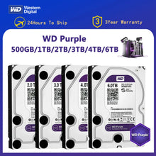 Load image into Gallery viewer, WD Purple 4TB 1TB 2TB 3TB 6TSurveillance Internal Hard Drive Disk 3.5" 64MCache SATA III 6Gb/s  HDD HD Harddisk for CCTV DVR NVR
