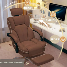 Load image into Gallery viewer, Executive Office Chair with Foot Rest High Back Office Chair Computer Gaming Chairs Big and Tall PU Leather Office Brown
