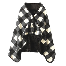 Load image into Gallery viewer, Double-Layer Tartan Plaid Blanket Scarf – Warm Winter Shawl for Women
