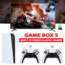 Load image into Gallery viewer, GB5 Video Game Console 256GB/128GB/64G 50000 + Retro Games HD TV Game Box 5 Two Gamepads For PS1/PPSPP/MAME Arcade Gaming Stick
