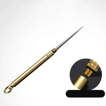 Load image into Gallery viewer, Titanium &amp; Brass Toothpick with Waterproof Bottle Tool
