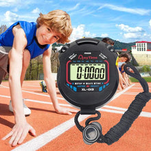 Load image into Gallery viewer, Waterproof Digital Stopwatch Chronograph Alarm 24H Clock Handheld LCD Sports Stopwatch Timer Stop Watch With String for Sports
