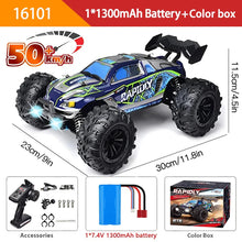Load image into Gallery viewer, 1:16 70KM/H Or 50KM/H 4WD RC Car With LED Remote Control Cars High Speed Drift Monster 4x4 Truck for Kids vs Wltoys 144001 Toys
